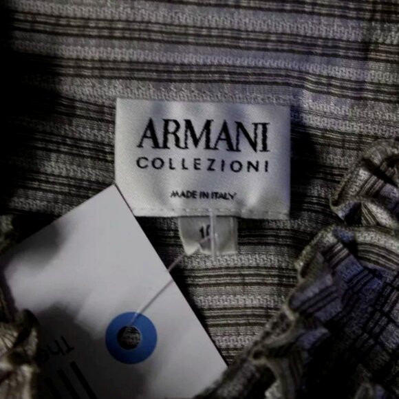 $869 Authentic ARMANI COLLEZIONI Made in ITALY Ruffled Sleeveless SILK Top Sz.10 - Picture 2 of 12